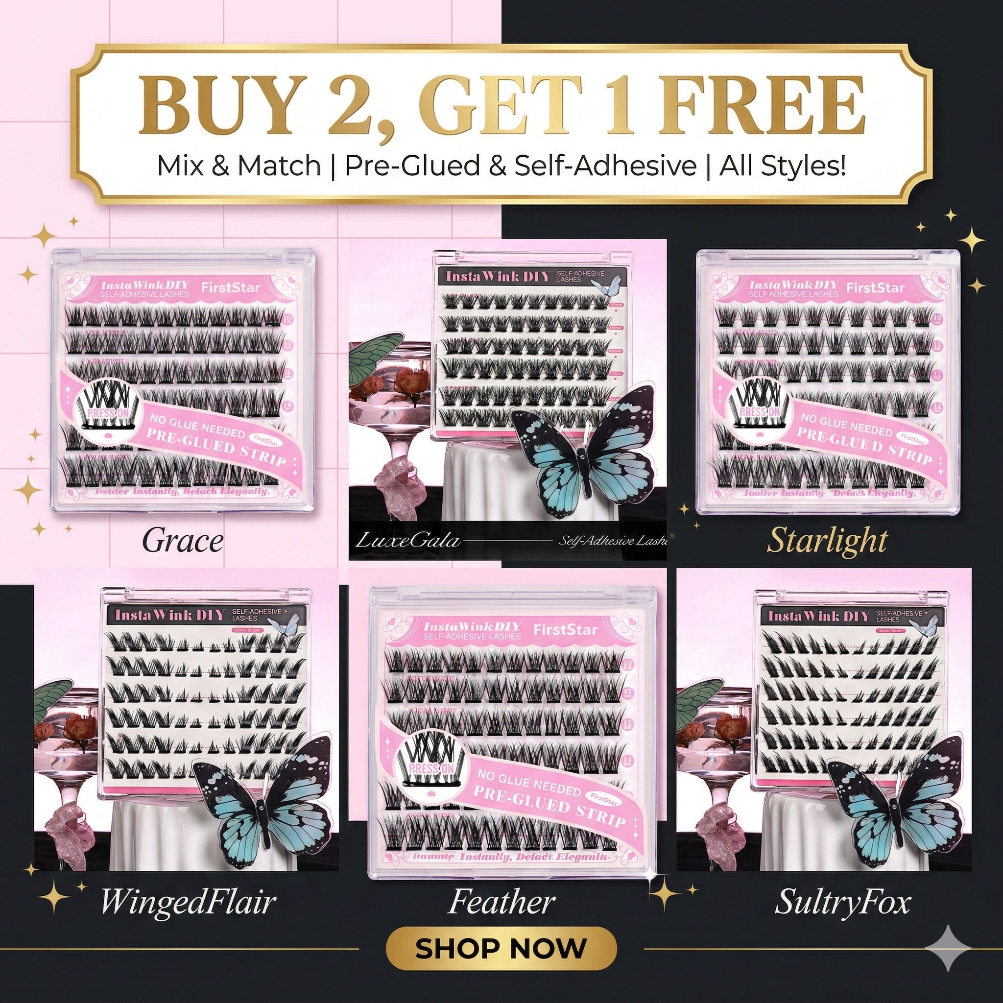 DIY Self-adhesive Cluster Lash Bundles（Big Deal）